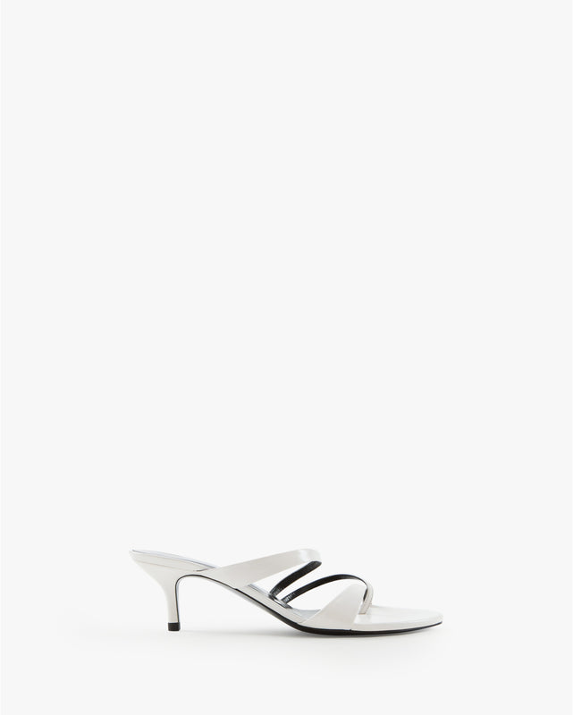 Heath Kitten Sandal in White Leather