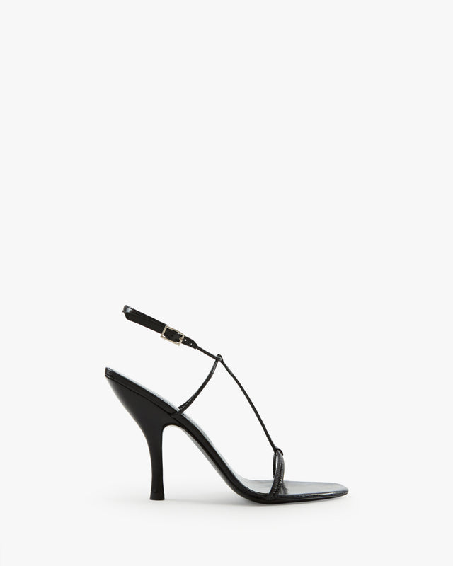 Mixer Sandal in Black Leather