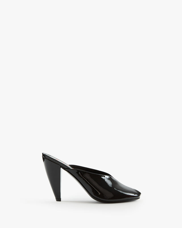 Paw Mule in Black Patent Leather