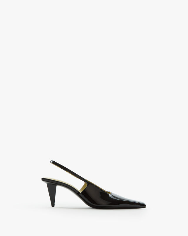 Iris Slingback in Black Patent Leather